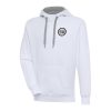 Antigua Detroit Gorgeous Pistons White Metallic Logo Victory Pullover Hoodie