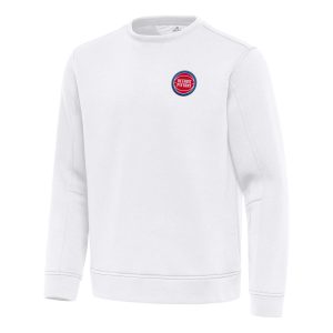 Antigua Detroit Pistons Stylish White Relevant Pullover Sweatshirt