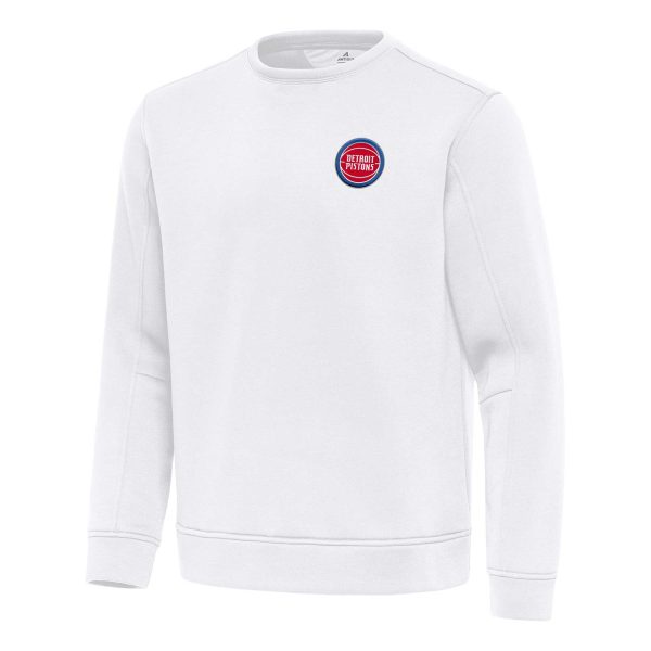 Antigua Detroit Pistons Stylish White Relevant Pullover Sweatshirt