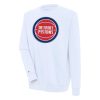 Antigua Detroit Pistons White Fabulous Victory Pullover Sweatshirt