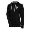 Antigua Detroit Pistons Women's Black Metallic Logo Victory Fabulous Full Zip Hoodie