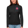 Antigua Detroit Pistons Women's Black Tribute Half Zip Top Fabulous