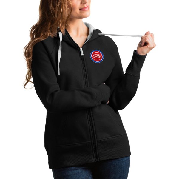 Antigua Detroit Pistons Women's Black Victory Full Zip Hoodie Gorgeous