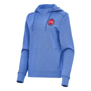 Antigua Detroit Pistons Women's Heather Blue Justice Pullover Hoodie Elegant