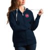 Antigua Detroit Pistons Women's Navy Victory Full Gorgeous Zip Hoodie