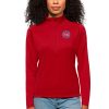 Antigua Detroit Pistons Women's Red Tribute Half Zip Eye - catching Top