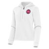 Antigua Detroit Pistons Women's White Contemporary Quarter Zip Stylish Hoodie