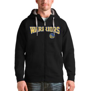 Antigua Golden State Warriors Black Team Victory Stylish Full Zip Hoodie
