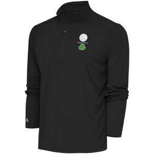 Antigua Golden State Warriors Charcoal Shamrock Tribute Quarter Zip Eye - catching Pullover Top