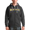 Antigua Golden State Warriors Charcoal Victory Gorgeous Full Zip Hoodie