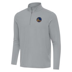 Antigua Trendy Golden State Warriors Gray Intent Quarter Zip Top