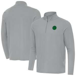 Antigua Golden Gorgeous State Warriors Gray St. Patrick's Day Intent Quarter Zip Jacket
