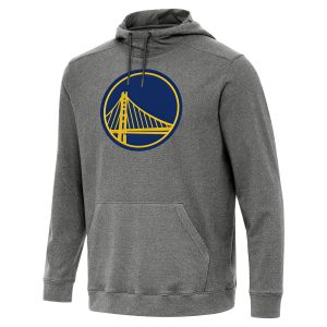 Antigua Golden State Elegant Warriors Heather Black Cloud Pullover Hoodie
