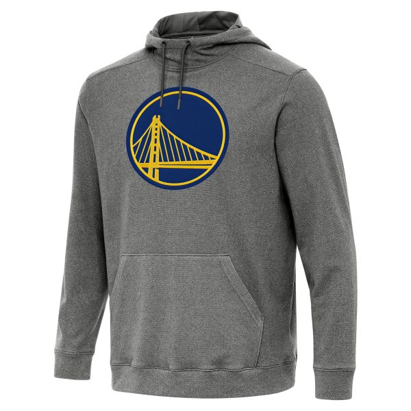 Antigua Golden State Elegant Warriors Heather Black Cloud Pullover Hoodie