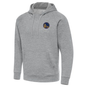 Antigua Golden State Warriors Heather Stylish Gray Big & Tall Victory Raglan Pullover Hoodie