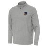 Antigua Golden State Warriors Trendy Heather Gray Subtle Quarter Zip Sweatshirt