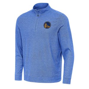 Antigua Golden State Warriors Heather Royal Subtle Quarter Zip Gorgeous Sweatshirt