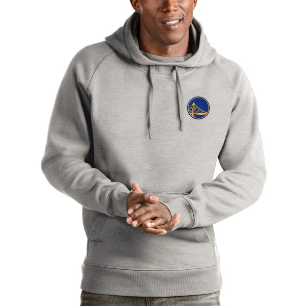 Antigua Golden State Warriors Heathered Gray Trendy Victory Pullover Hoodie