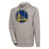 Antigua Golden State Warriors Oatmeal Action Pullover Premium Hoodie