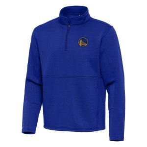 Antigua Golden State Warriors Chic Royal Twist Quarter Zip Pullover Top