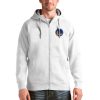 Antigua Golden State Trendy Warriors White Logo Victory Full Zip Hoodie