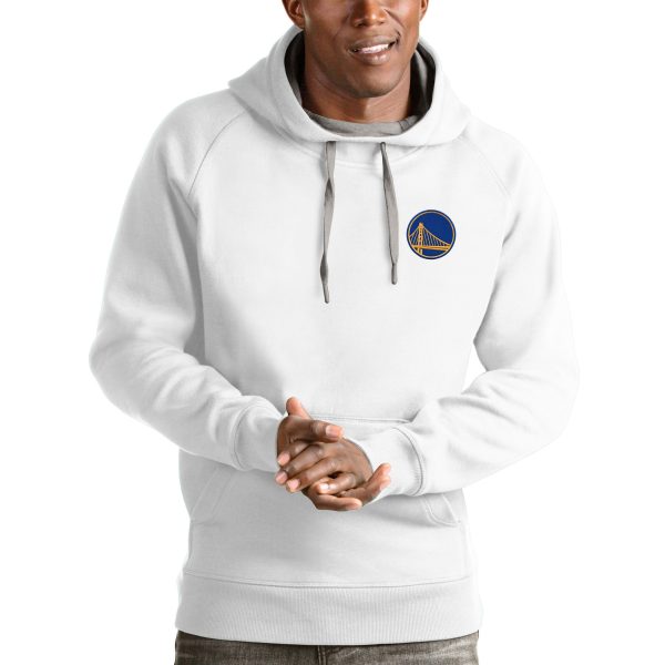 Antigua Golden State Warriors Eye - catching White Victory Pullover Hoodie