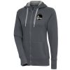 Antigua Golden State Warriors Women's Charcoal Brushed Metallic Victory Full Zip Unique Hoodie