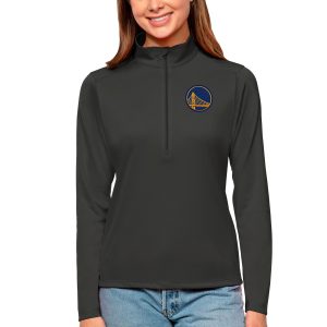 Antigua Golden State Warriors Women's Charcoal Tribute Half Zip Unique Top