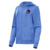 Antigua Golden Unique State Warriors Women's Heather Royal Seeker Full Zip Hoodie Jacket