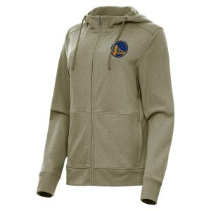 Antigua Golden Eye - catching State Warriors Women's Olive Seeker Full Zip Hoodie Jacket
