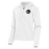 Antigua Chic Golden State Warriors Women's White Contemporary Quarter Zip Hoodie