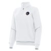Antigua Golden Chic State Warriors Women's White Victory Quarter Zip Sweatshirt