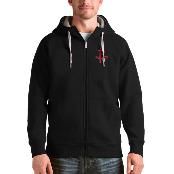 Antigua Houston Rockets Black Logo Victory Full Zip Hoodie Gorgeous