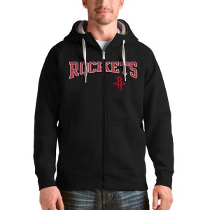 Antigua Houston Rockets Black Victory Full Stylish Zip Hoodie