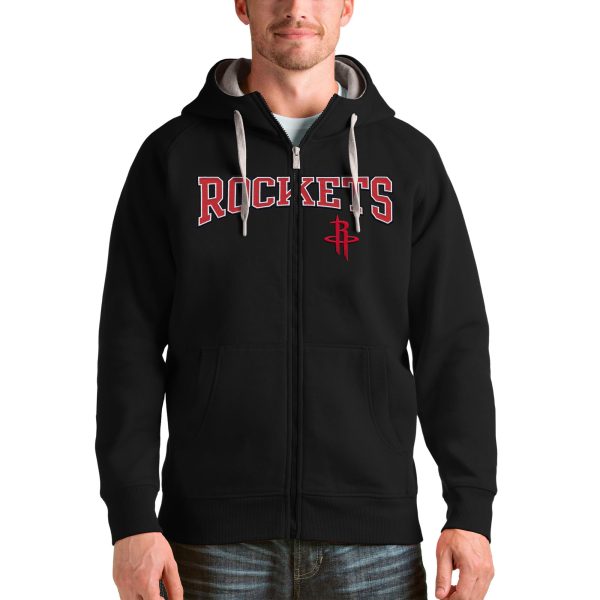 Antigua Houston Rockets Black Victory Full Stylish Zip Hoodie