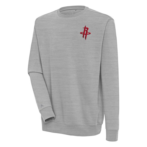 Antigua Houston Rockets Heather Gray Eye - catching Victory Pullover Sweatshirt