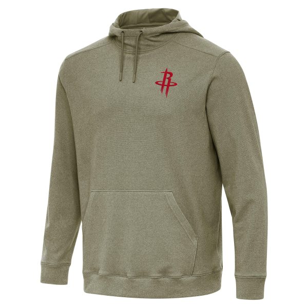 Antigua Premium Houston Rockets Heather Olive Cloud Pullover Hoodie