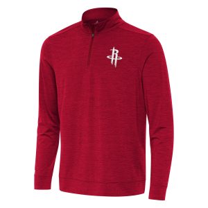 Antigua Houston Rockets Heather Red Bright Quarter Zip Fabulous Top