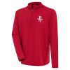 Antigua Houston Rockets Heather Red Tidy Quarter Zip Lightweight Pullover Unique Top