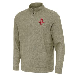Antigua Houston Rockets Olive Subtle Premium Quarter Zip Sweatshirt
