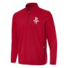 Antigua Premium Houston Rockets Red Perilous Quarter Zip Sweatshirt