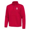 Antigua Houston Rockets Red Twist Trendy Quarter Zip Pullover Top