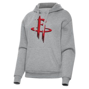 Antigua Houston Rockets Women's Heather Gray Victory Chic Pullover Hoodie