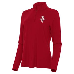Antigua Houston Rockets Eye - catching Women's Red Intent Quarter Zip Top