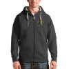 Antigua Indiana Pacers Charcoal Logo Victory Full Elegant Zip Hoodie