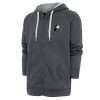 Antigua Indiana Pacers Charcoal Metallic Logo Victory Raglan Full Zip Fabulous Hoodie