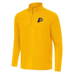 Antigua Premium Indiana Pacers Gold Intent Quarter Zip Top