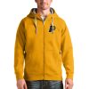 Antigua Indiana Pacers Gold Logo Unique Victory Full Zip Hoodie