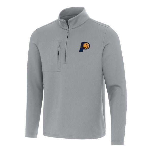Antigua Indiana Pacers Gray Insider Quarter Premium Zip Top