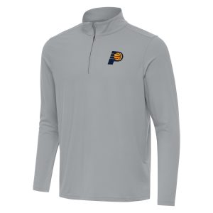 Antigua Indiana Pacers Gray Intent Quarter Trendy Zip Top
